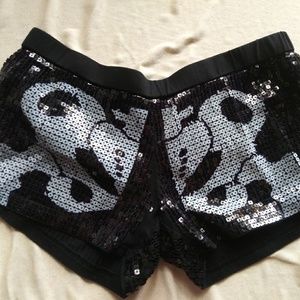 Sequin skeleton shorts